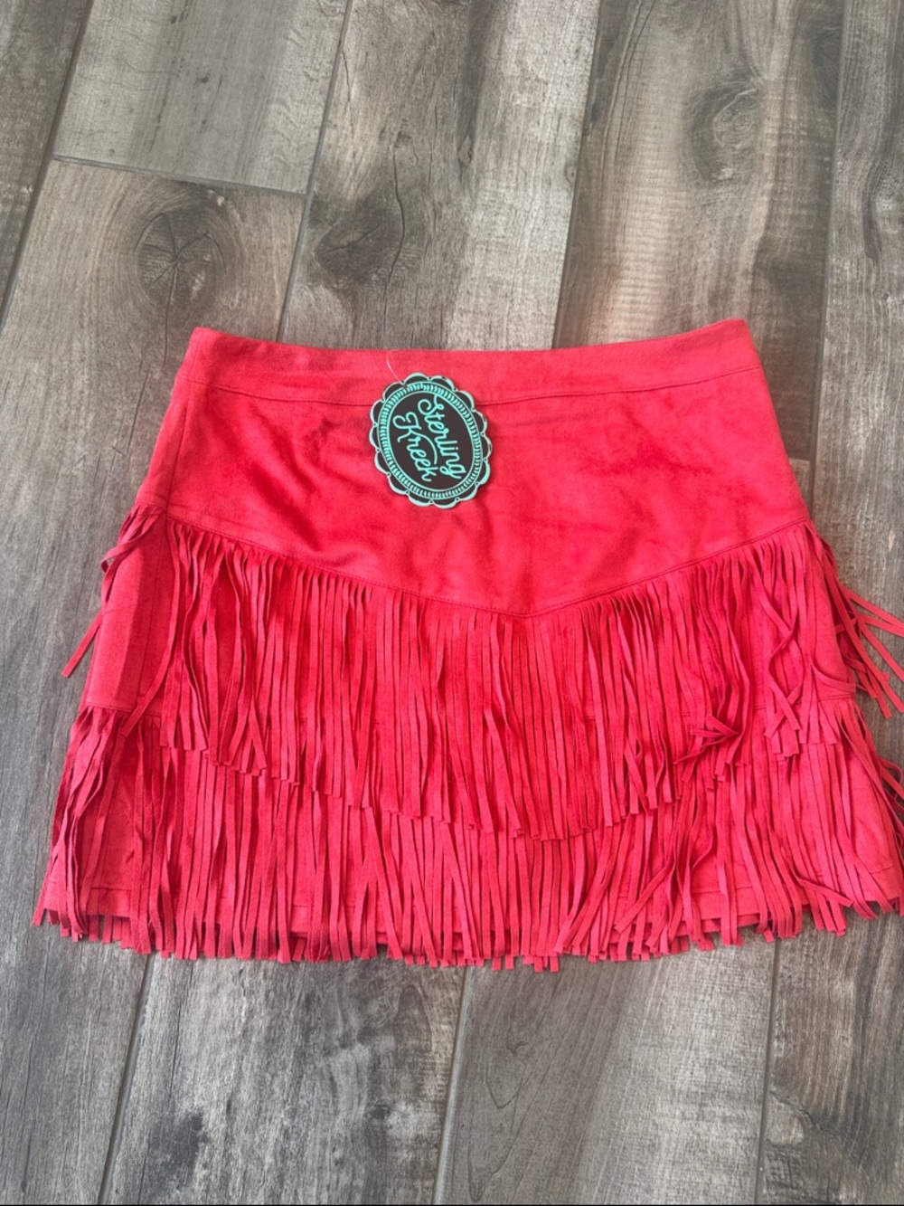Red Fringe Mini Skirt - Sterling Threads